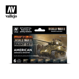 70203 Model Color - WWII American Armour & Infantry Paint Set
