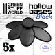 Hollow Plastic Bases - BLACK Oval 75x42mm