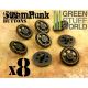 8x Steampunk Buttons FLYWHEEL GEARS - Bronze